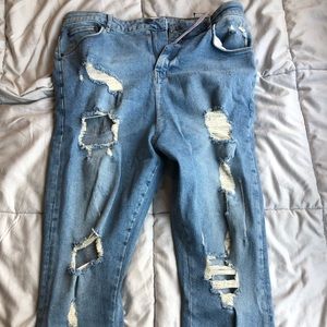 ASOS DESIGN jeans wash blue heavy rips